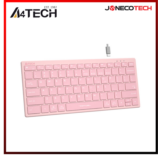 A4Tech Fstyler Bluetooth & 2.4G Wireless Keyboard FBX51C (Baby Pink)
