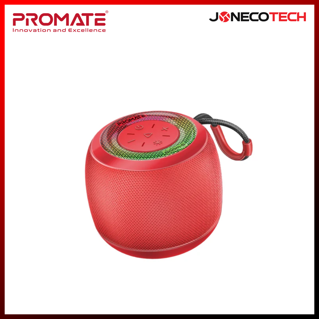 Promate Boom-5 LumiSound 5W High-Fidelity TWS Speaker Black