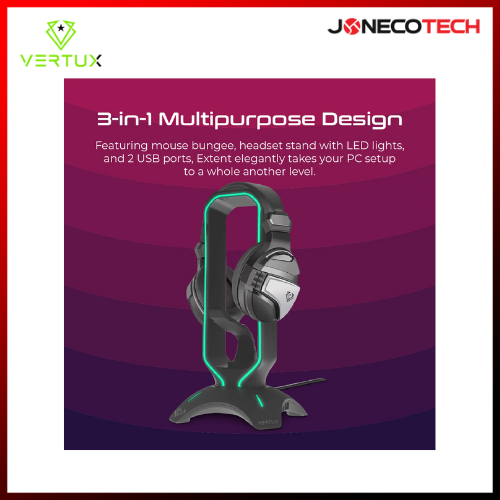 Extent Multi-Purpose Mouse Bungee with Headphone Stand & USB Hub