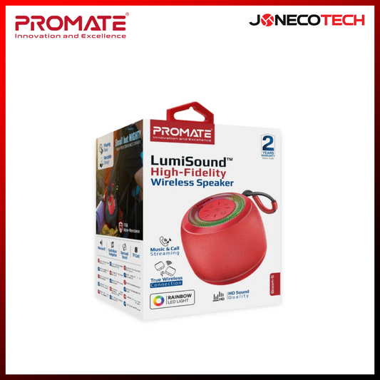 Promate Boom-5 LumiSound 5W High-Fidelity TWS Speaker Black