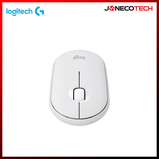 Logitech Pebble Mouse 2 M350S Slim Compact Bluetooth Mouse with Customizable Button | Tonal White