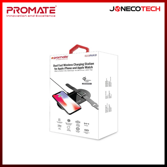Promate Aurabase-2 Dual Fast Wireless Charging Station