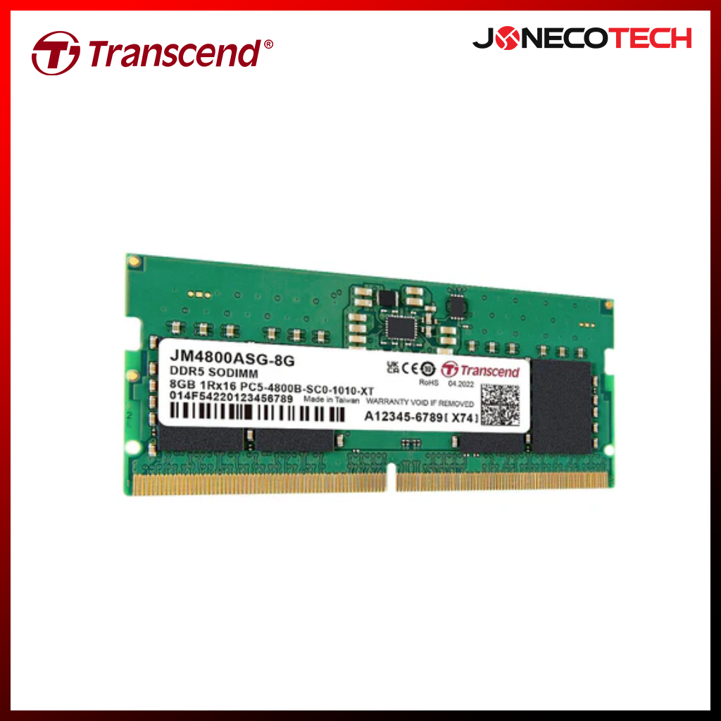Transcend Jetram 8GB DDR5 4800MHZ CL40 SODIMM (JM4800ASG-8G)