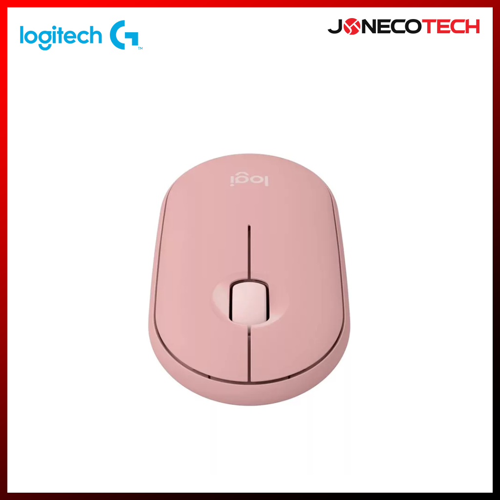 Logitech Pebble Mouse 2 M350S Slim Compact Bluetooth Mouse with Customizable Button | Tonal Rose
