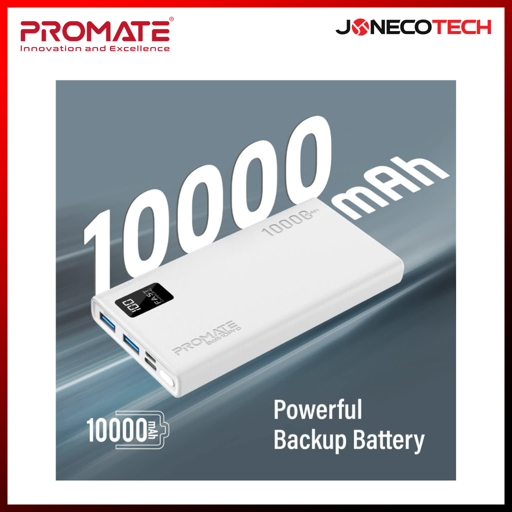Promate BOLT-10 10000 mAh Powerbank White