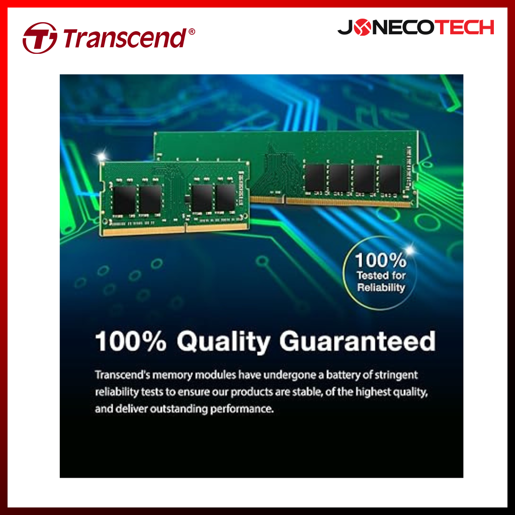 Transcend JetRam 8GB DDR4 3200 MHz SODIMM Laptop Memory Ram