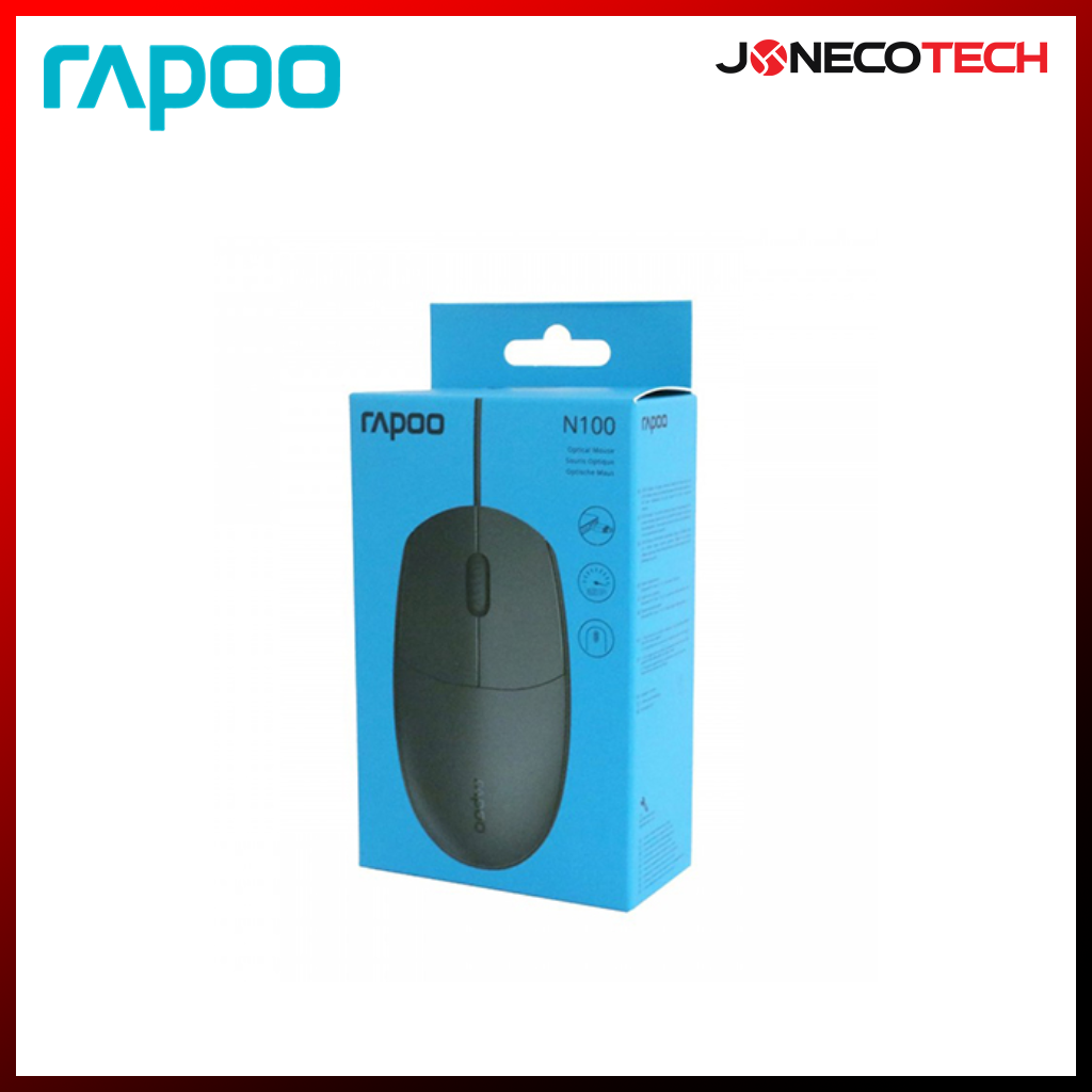 Rapoo N100 Wired Optical Mouse (Black)