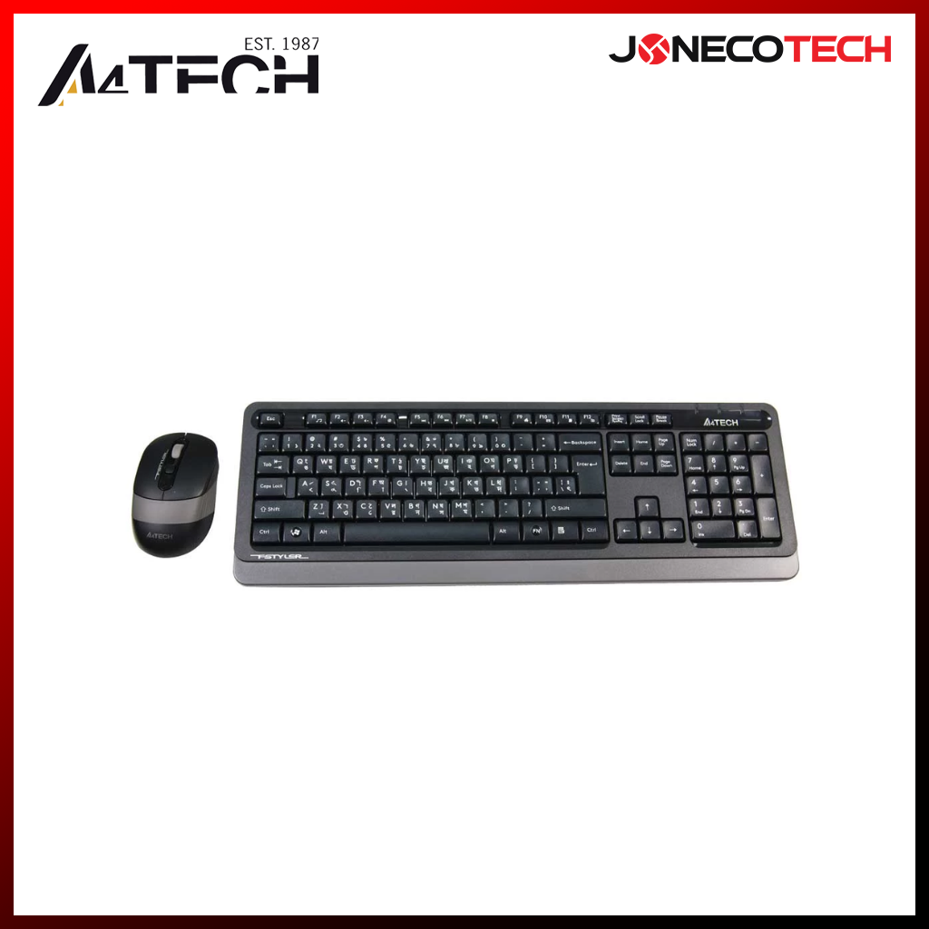 A4TECH FG1010 Fstyler Wireless Keyboard and Mouse (Grey)