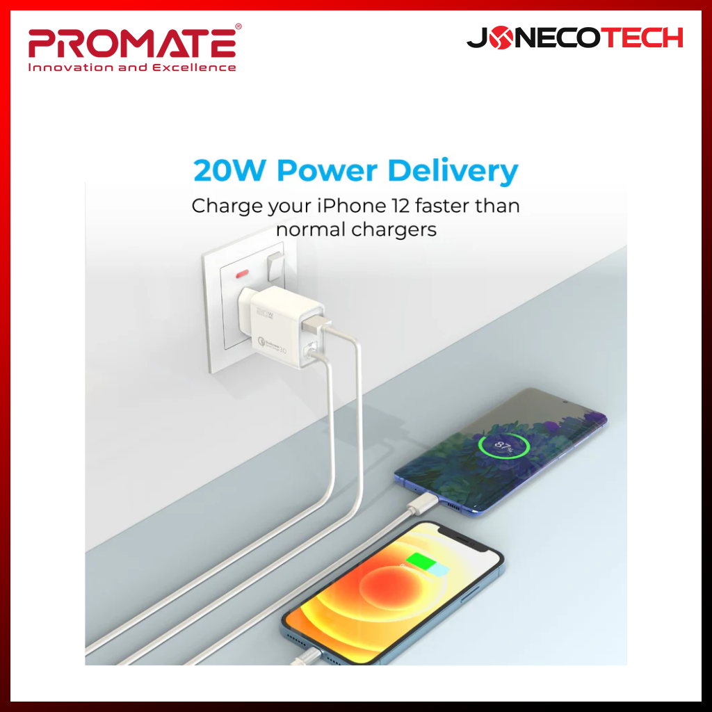 Promate iCharge-PDQC3 Wall Charger 38W