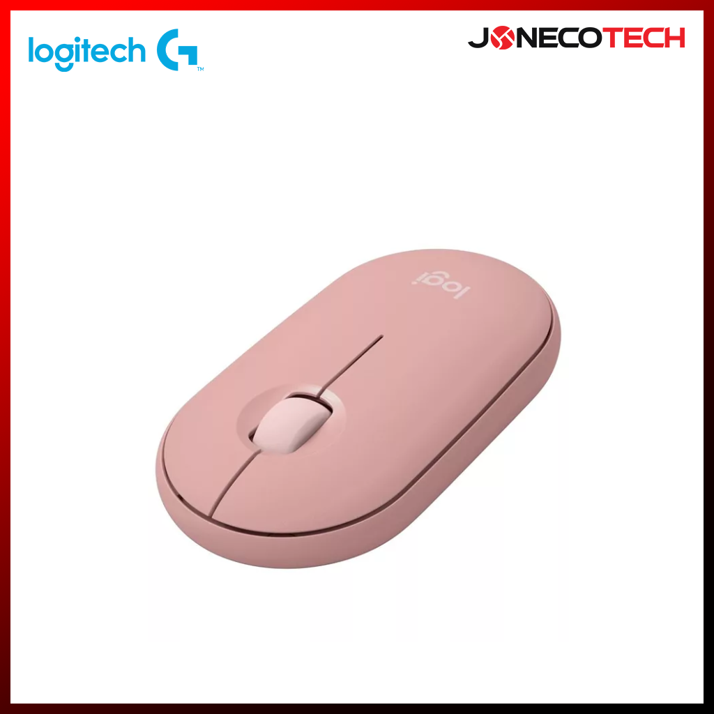 Logitech Pebble Mouse 2 M350S Slim Compact Bluetooth Mouse with Customizable Button | Tonal Rose