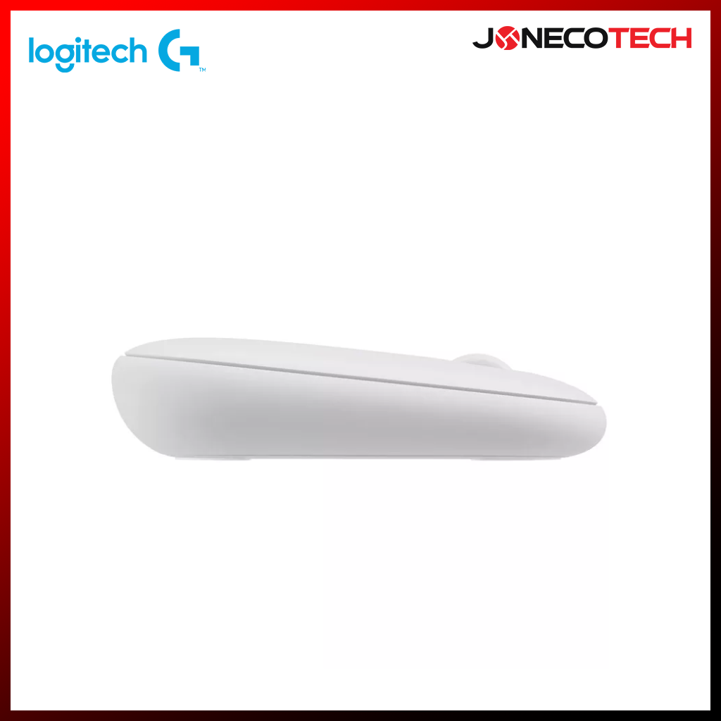 Logitech Pebble Mouse 2 M350S Slim Compact Bluetooth Mouse with Customizable Button | Tonal White