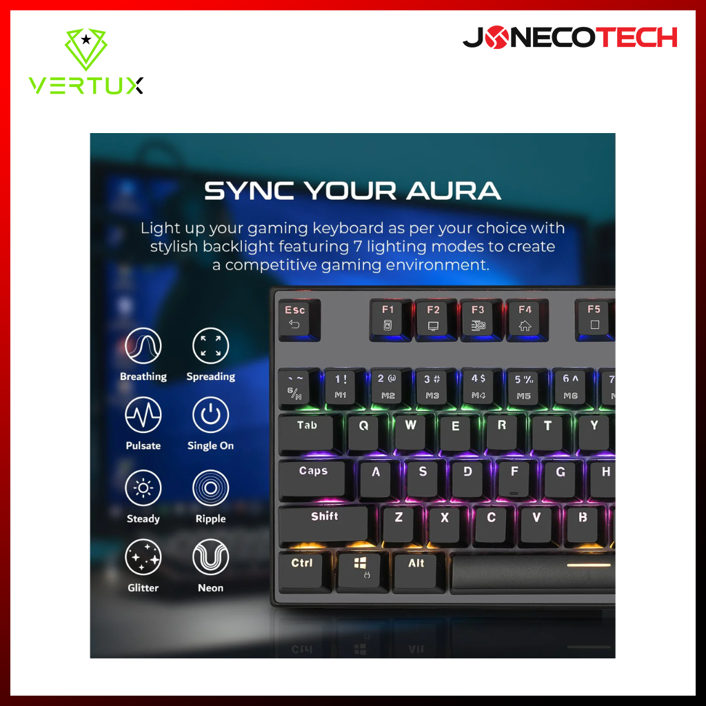 Vertux Tactical Advance Performance Mechanical Gaming Keyboard