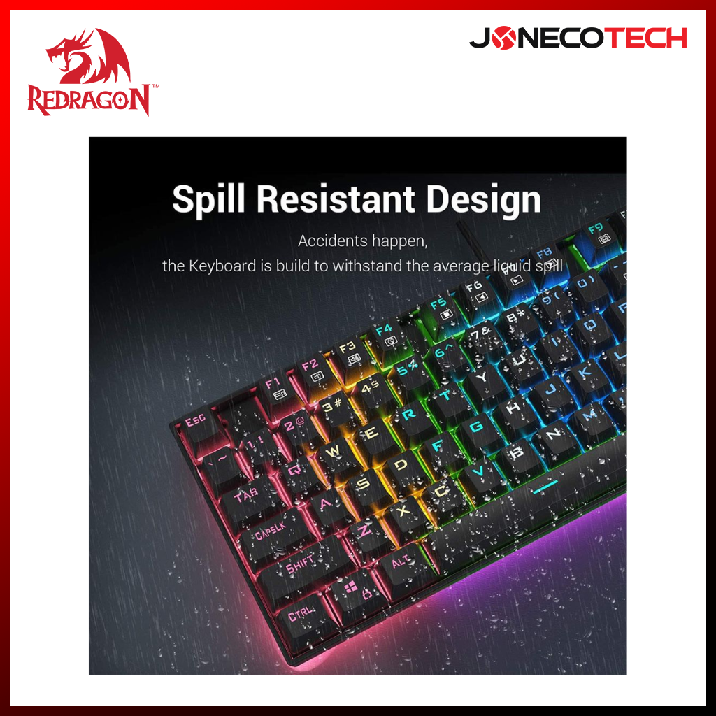 Redragon Kumara K552 RGB Backlit Mechanical Gaming Keyboard Blue Switch BLACK/WHITE