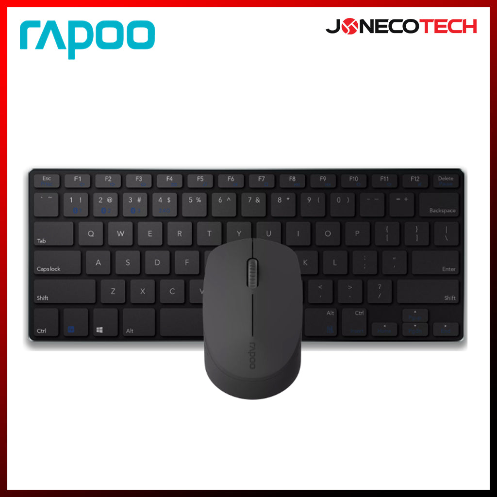 RAPOO 9000M WIRELESS COMBO KB & MOUSE BLACK