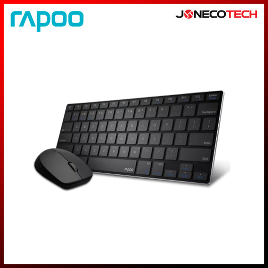 RAPOO 9000M WIRELESS COMBO KB & MOUSE BLACK