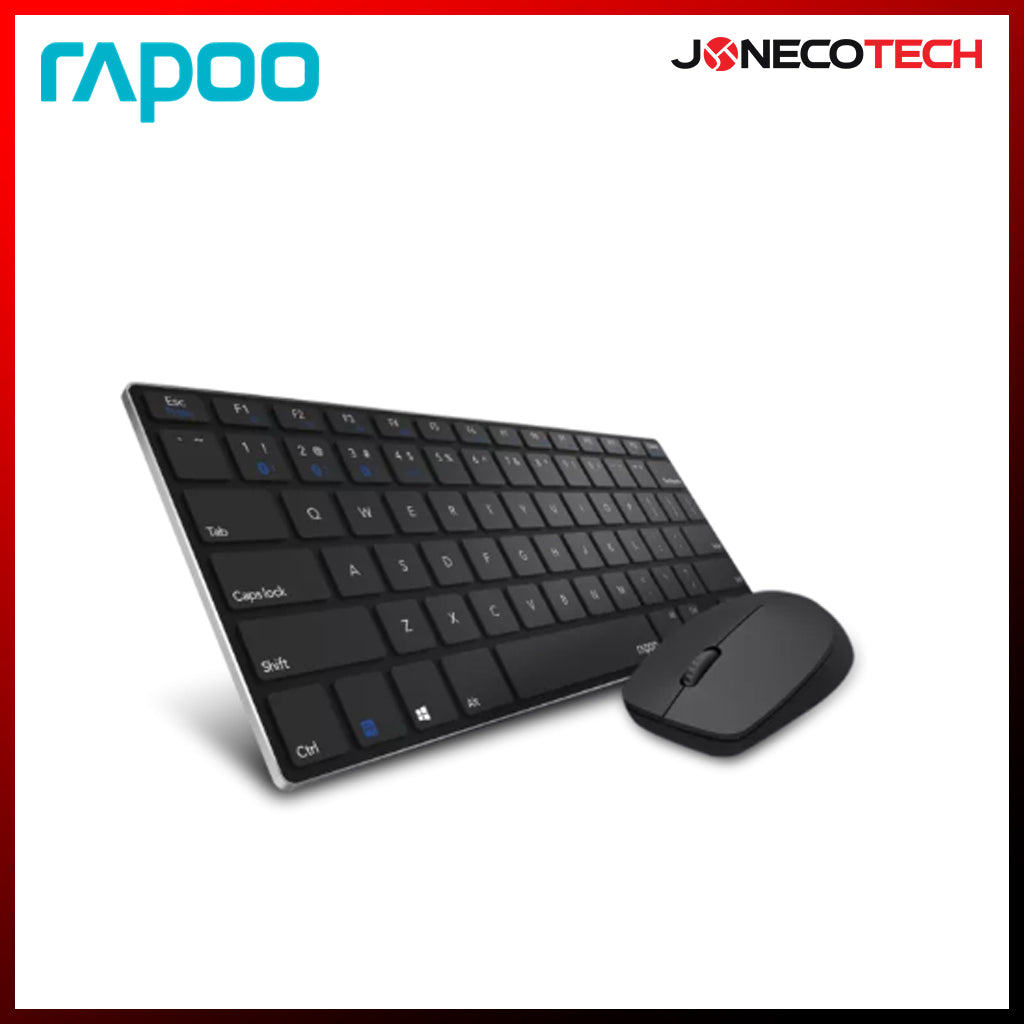 RAPOO 9000M WIRELESS COMBO KB & MOUSE BLACK