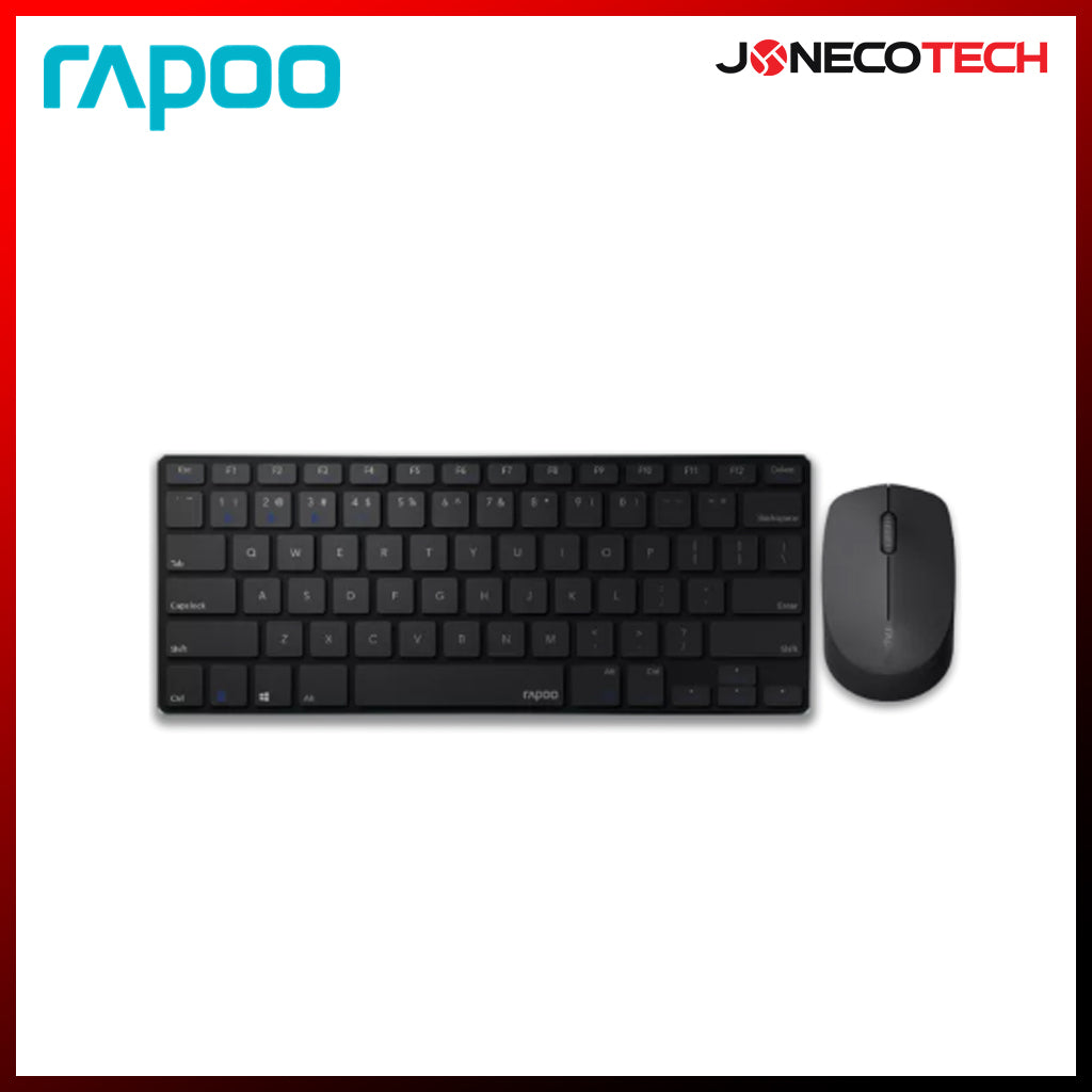 RAPOO 9000M WIRELESS COMBO KB & MOUSE BLACK