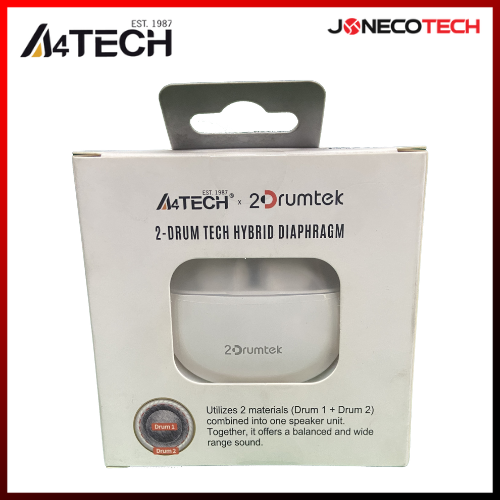 A4TECH B25 True Wireless Bluetooth Earphones (Grayish White)