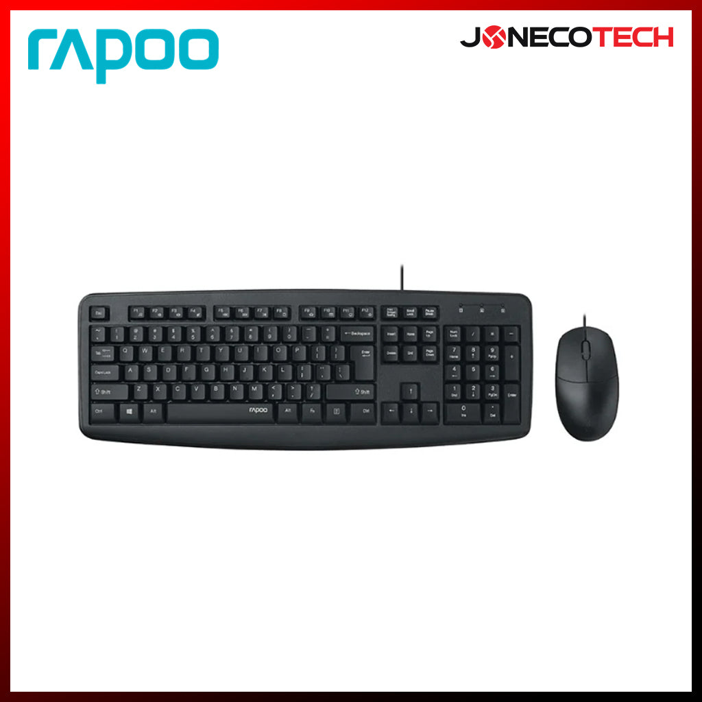 RAPOO NX1600 WIRED OPTICAL MOUSE & KEYBOARD