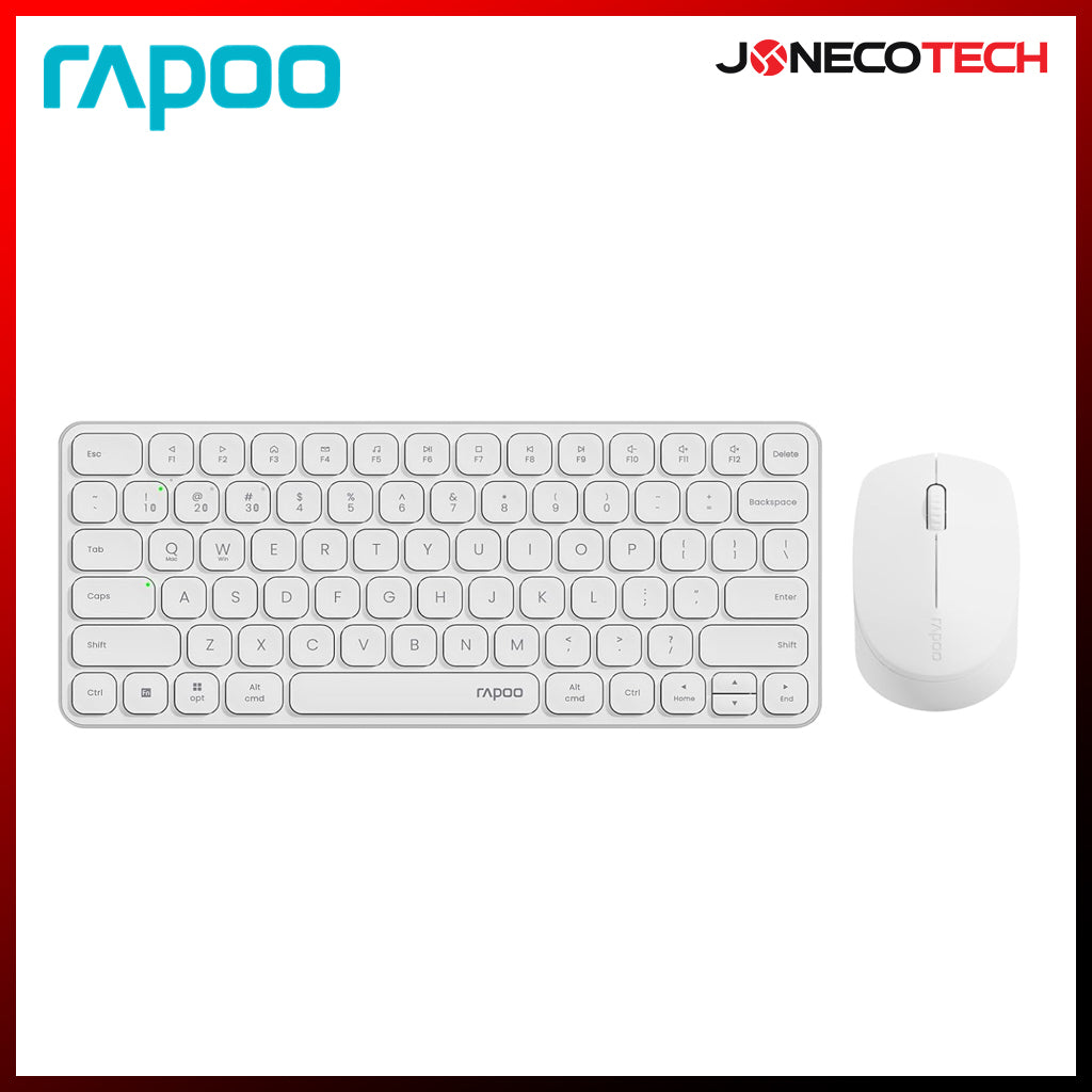 RAPOO 9010M ULTRA-SLIM MULTI-MODE WIRELESS KEYBOARD AND MOUSE COMBO WHITE