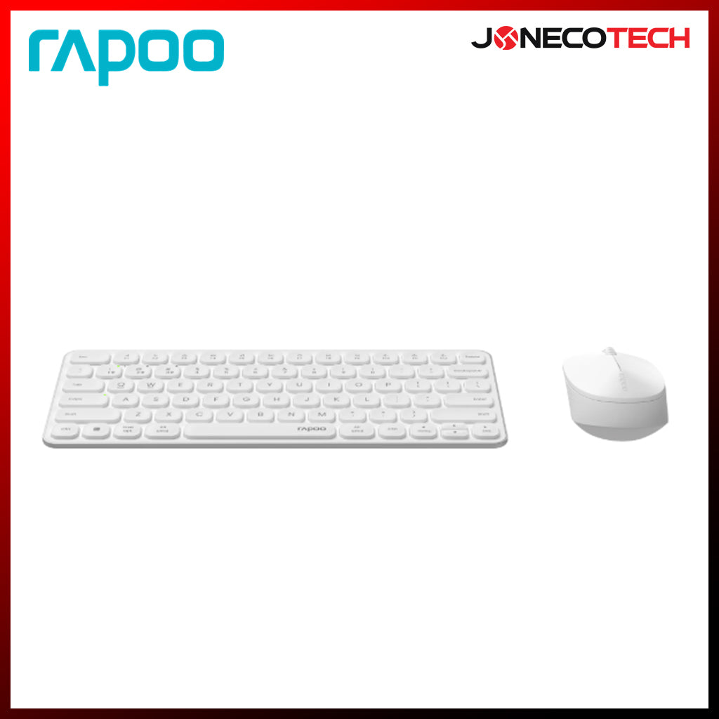 RAPOO 9010M ULTRA-SLIM MULTI-MODE WIRELESS KEYBOARD AND MOUSE COMBO WHITE