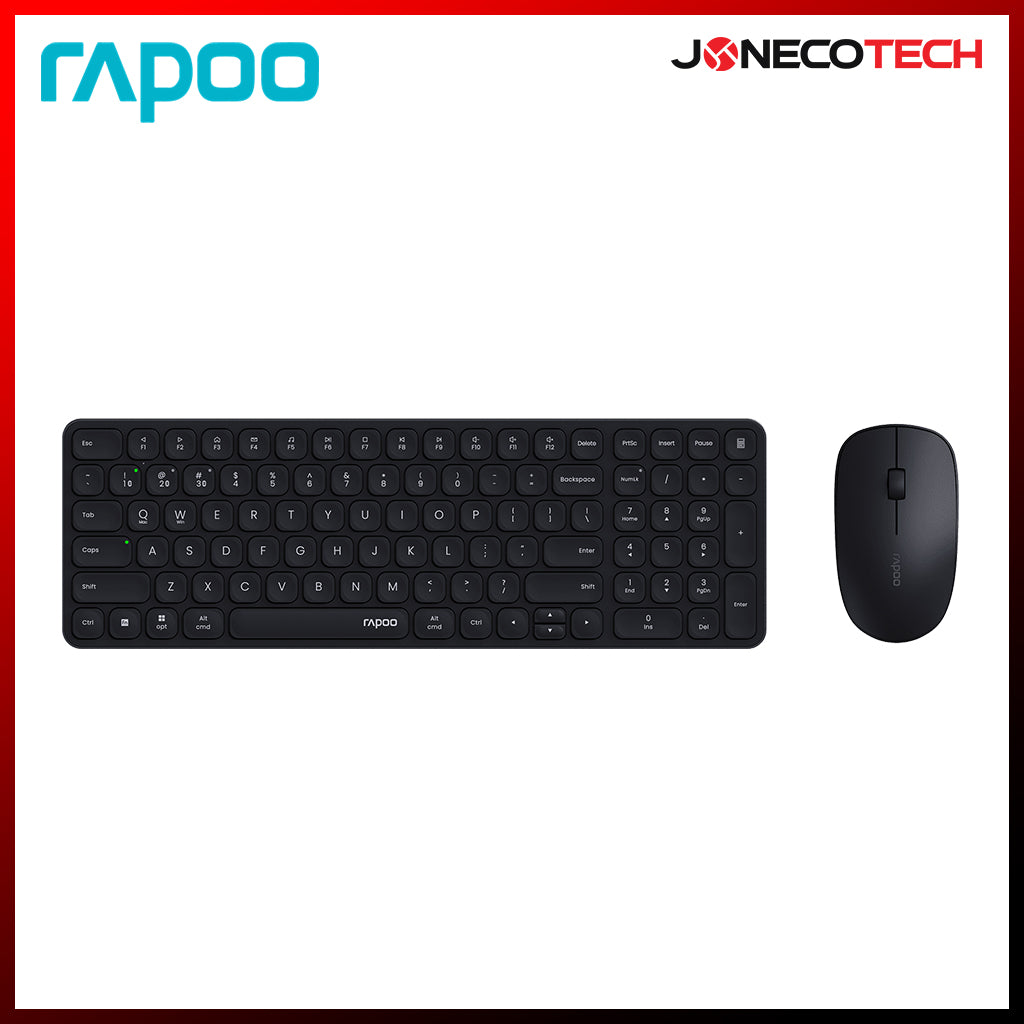 RAPOO 9320M ULTRA-SLIM MULTI-MODE WIRELESS KEYBOARD AND MOUSE COMBO Black