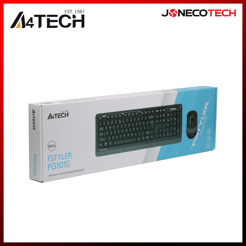 A4TECH FG1010 Fstyler Wireless Keyboard and Mouse (Grey)