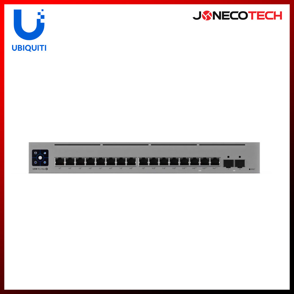 Ubiquiti USW-16-POE - 16-port Layer 2 42W PoE / PoE+ Switch with (2) 1G SFP ports