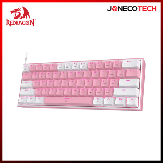 REDRAGON (K617-RGB) FIZZ WHITE-PINK RED SWITCH WIRED GAMING