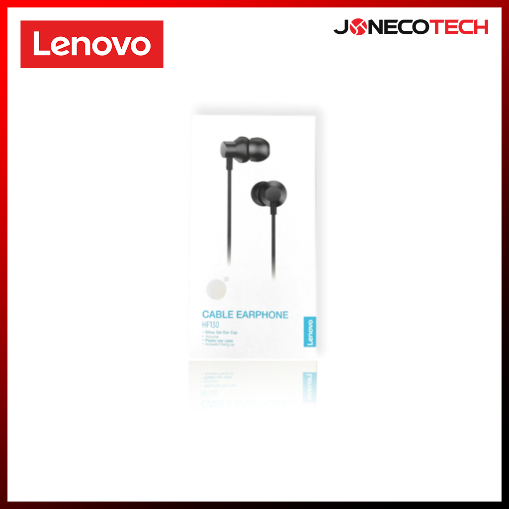 Lenovo HF130 Metal Earbud Headset 3.5mm Plug In Black (PTM7C02396)