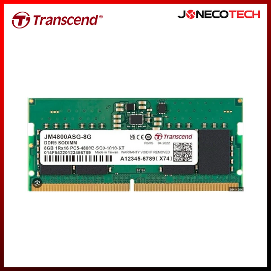 Transcend Jetram 8GB DDR5 4800MHZ CL40 SODIMM (JM4800ASG-8G)