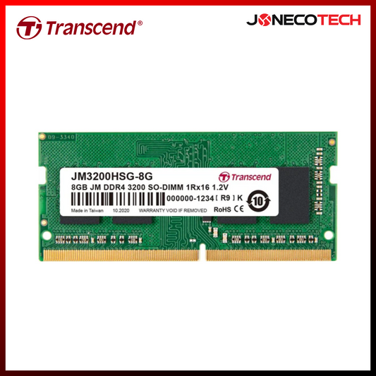 Transcend JetRam 8GB DDR4 3200 MHz SODIMM Laptop Memory Ram