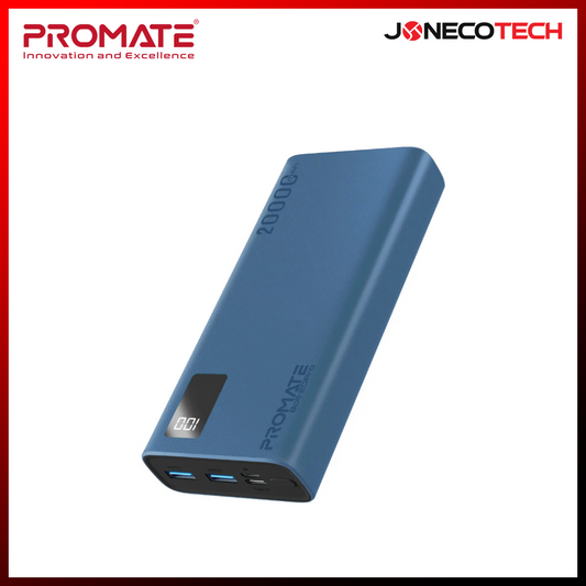 Promate Bolt-20Pro 20000mAh Compact Smart Charging Power Bank