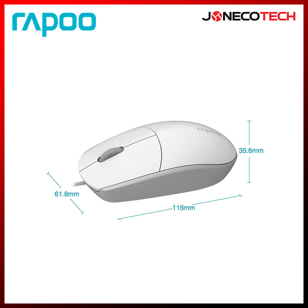 Rapoo N100 Wired Optical Mouse (White)