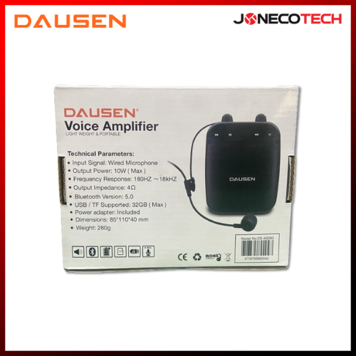 DAUSEN DS-AS260 Portable Bluetooth Wireless Microphone Voice Amplifier with Rechargeable Battery
