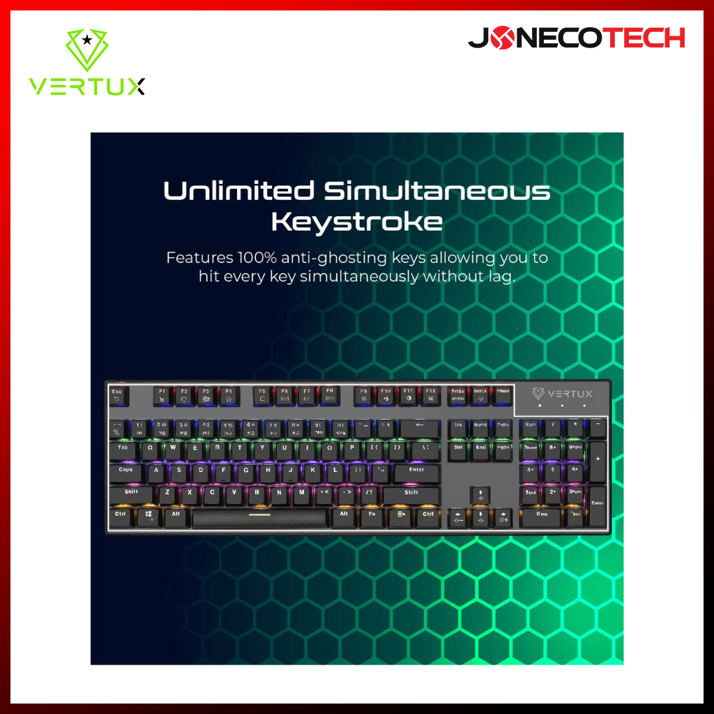 Vertux Tactical Advance Performance Mechanical Gaming Keyboard