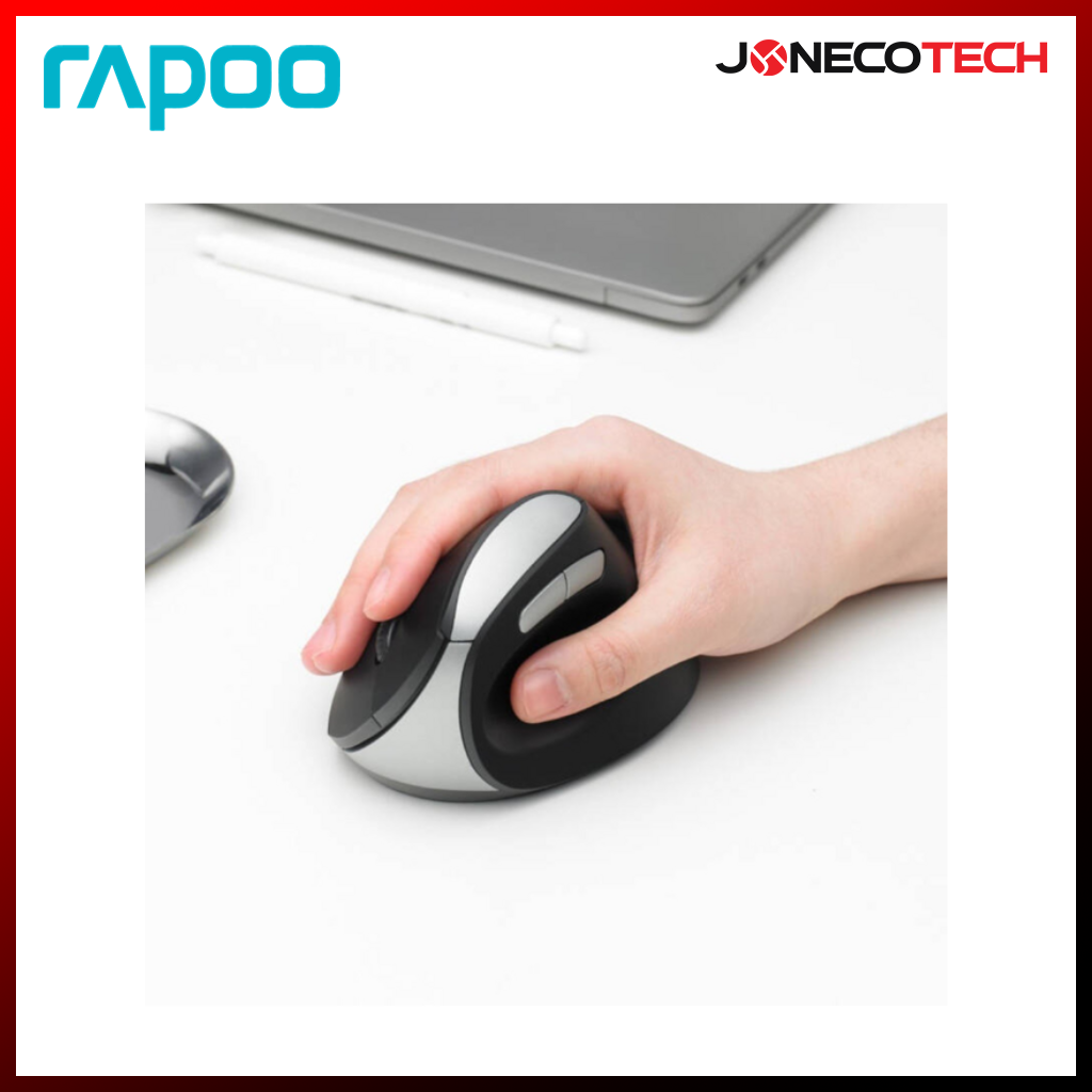Mouse Rappo Ev Rapoo EV200 Black Silent Vertical Ergonomic Wired Mouse – Joneco Tech