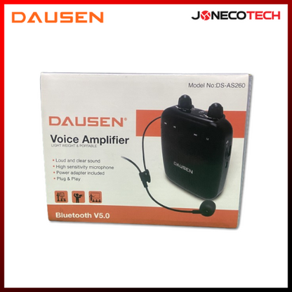 DAUSEN DS-AS260 Portable Bluetooth Wireless Microphone Voice Amplifier with Rechargeable Battery