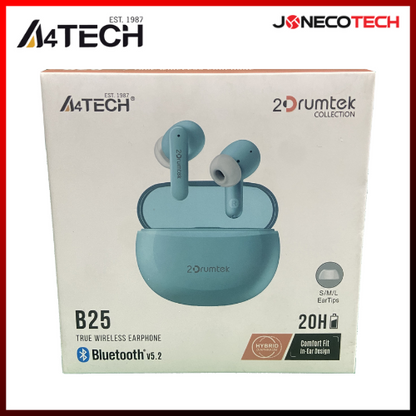 A4TECH B25 True Wireless Bluetooth Earphones (Icy Blue)
