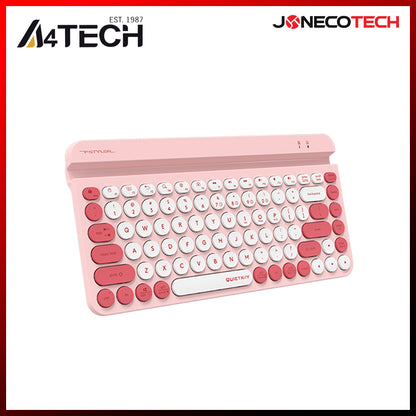 A4Tech FBK-30 Quiet Key Bluetooth 2.4GHz USB Dual Connectivity Mode Multi-Device Wireless Keyboard PINK