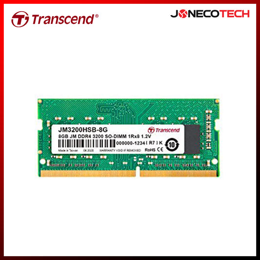 TRANSCEND JM3200HSB-8 8GB JM DDR4 3200MHZ SO-DIMM MEMORY