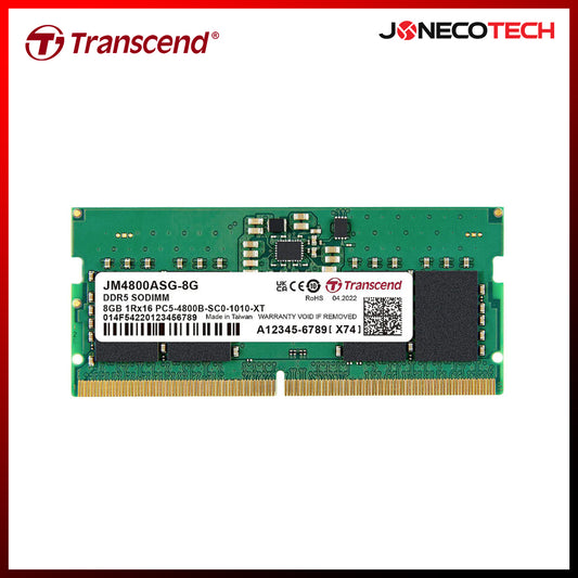 TRANSCEND JM4800ASG-8G 8GB JM DDR5 4800 SO-DIMM 1GX16 CL40