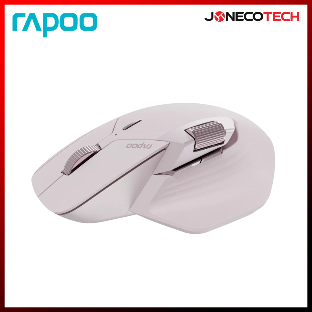 RAPOO MT760L MULTI-MODE WIRELESS ERGONOMIC MOUSE PINK