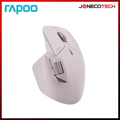 RAPOO MT760L MULTI-MODE WIRELESS ERGONOMIC MOUSE PINK