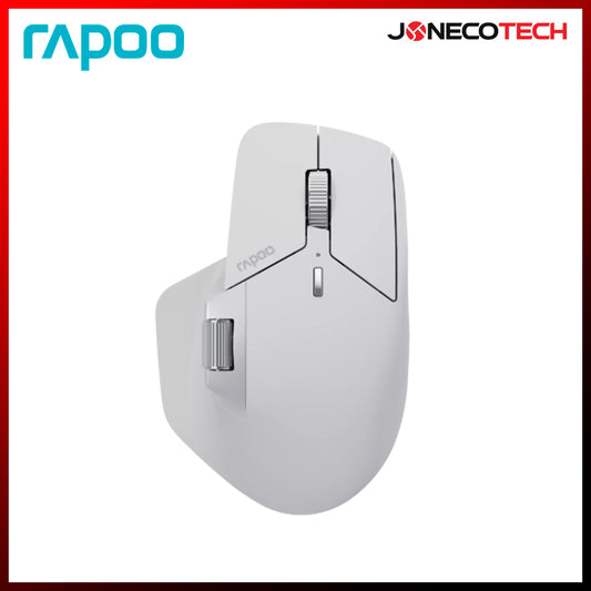 RAPOO MT760L MULTI-MODE WIRELESS ERGONOMIC MOUSE WHITE GREY