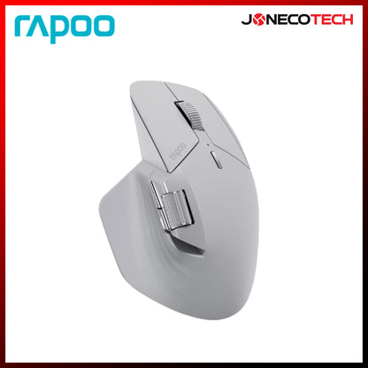 RAPOO MT760L MULTI-MODE WIRELESS ERGONOMIC MOUSE WHITE GREY