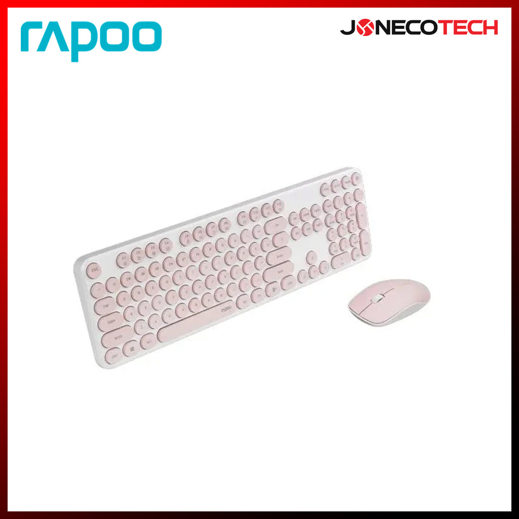 RAPOO X260S WIRELESS KEYBOARD AND MOUSE COMBO PINK