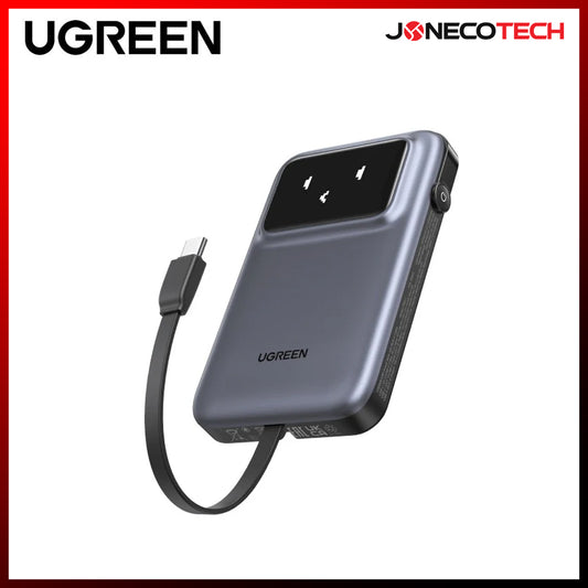 UGREEN Uno 10000mAh Quick Charging 30W Power Bank With Build-in USB-C Cable