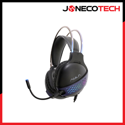 AULA S503 Gaming Headset RGB Head Beam Cool Lighting Effect Microphone HD Calling Lightweight Design for PC Laptops