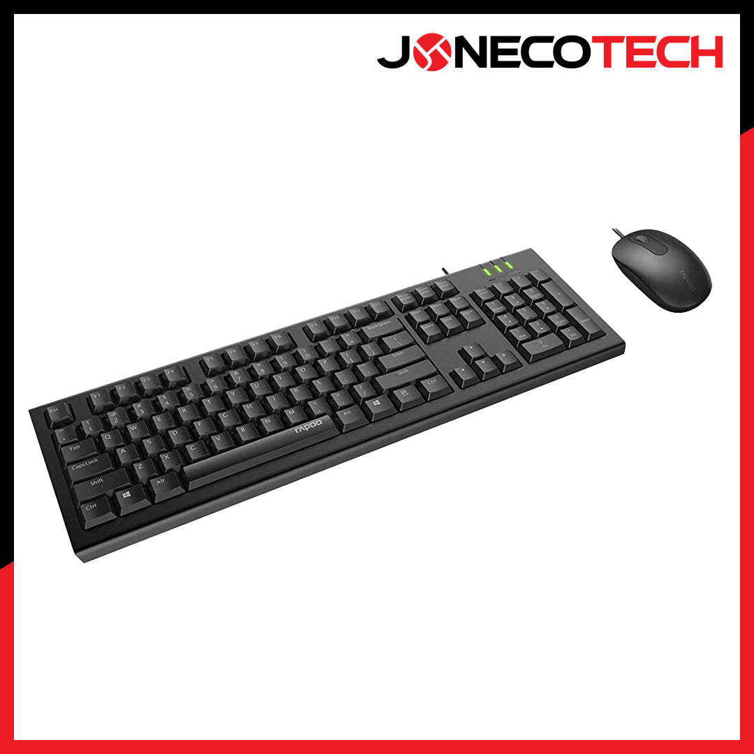 RAPOO X120PRO - Wired Optical Keyboard & Mouse Combo Keyboard -Black